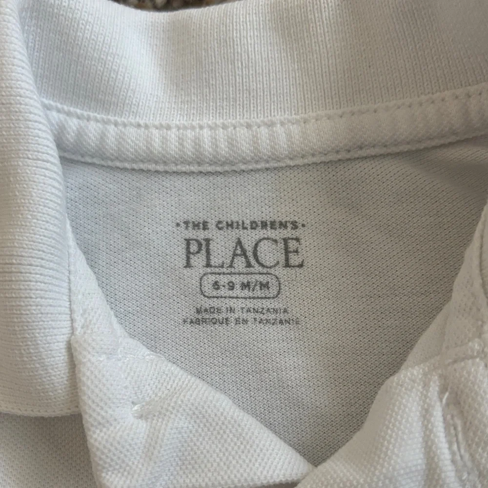 The Children's Place Infant White Short Sleeve Polo Top 6-9 Months